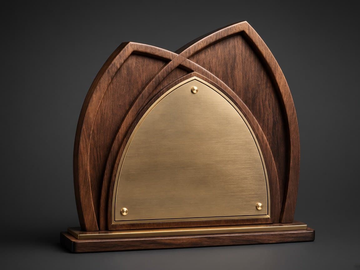 Church Service Plaque design concept, close-up of the materials