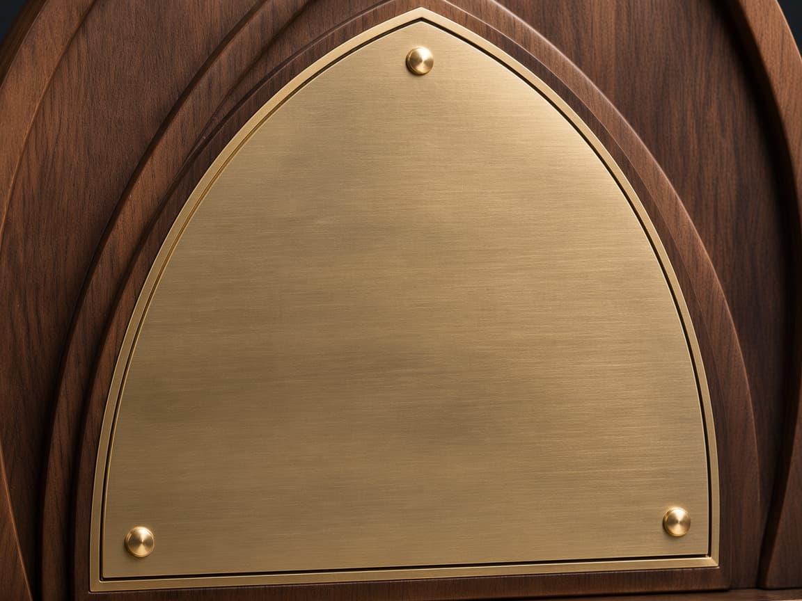 Church Service Plaque design concept, blank plate straight on