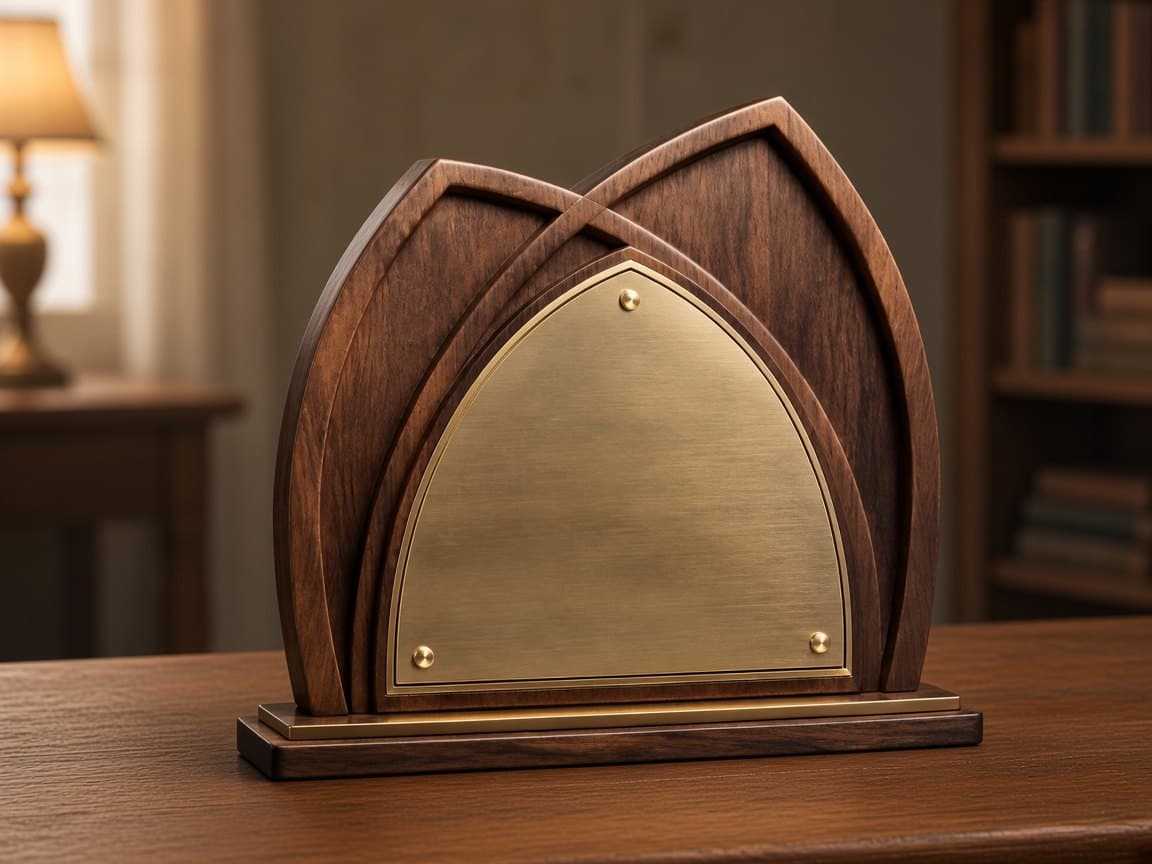 Church Service Plaque design concept in a presentation setting